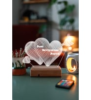 Sevgililer Günü Özel Tasarım Oklu Kalp Seni Seviyorum 3D Led Lamba