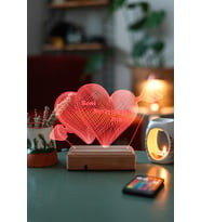 Sevgililer Günü Özel Tasarım Oklu Kalp Seni Seviyorum 3D Led Lamba
