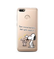 Snoopy Tasarımlı Süper Şeffaf Silikon Telefon Kılıfı Huawei P9 Lite 2017 Mini 