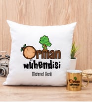 Orman Mühendisi Yastık ve Gold Kupa Bardak