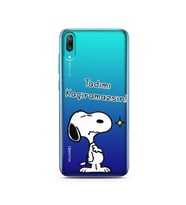Snoopy Tasarımlı Süper Şeffaf Silikon Telefon Kılıfı Huawei Y7 Prime 2019