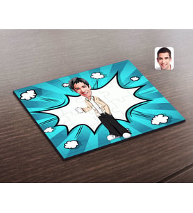 BK Gift Kişiye Özel Erkek Karikatürlü Ahşap Puzzle-62