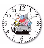 Bts  BT21 01 Duvar Saati Bombeli Gercek Cam