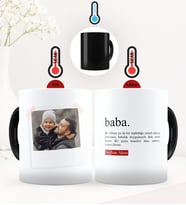 BK Gift Kişiye Özel Fotoğraflı Baba Anlamı Sihirli Kupa Bardak - 2 (Siyah)