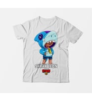 Brawl Stars Shark Leon Çocuk Beyaz Tişört