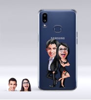 BK Gift Kişiye Özel Sevgililer Karikatürlü Samsung Galaxy A10s İnce Şeffaf Silikon Telefon Kapağı-6 (Beyaz)