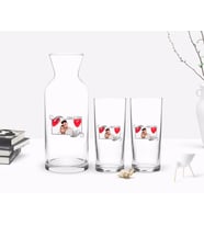 BK Gift Kişiye Özel Renkli Baskılı İsimli Fotoğraflı İkili Rakı Bardağı ve Karaf Hediye Seti-32 (Model 1)