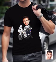 BK Gift Kişiye Özel Bay Yunus Polis Karikatürlü Siyah T-Shirt