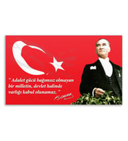 ''Güner Ofis'' Atatürk Tablosu Deri Üzerine Kanvas Tablo 80x130
