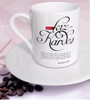 BK Gift Kişiye Özel Mânâ Kız Kardeş Türk Kahvesi Fincanı (Beyaz)