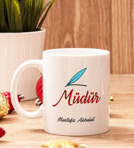 Müdüre Hediye Beyaz Kupa Bardak