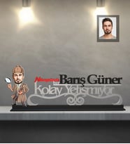 Kişiye Özel Müfettiş Karikatürlü Kolay Yetişmiyor Ahşap Biblo Bay-1