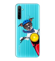Motorcu Köpek Tasarımlı Süper Şeffaf Silikon Telefon Kılıfı Oppo Realmi 6i