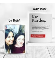 FOTOĞRAFLI KIZ KARDEŞ BEYAZ  KUPA BARDAK