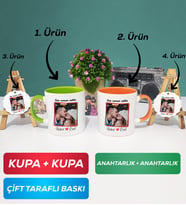 İkili Yeşil Turuncu Sevgiliye Sevgililer Günü Hediyesi 9 Kupa Bardak Anahtarlık