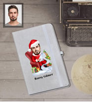 Kişiye Özel Yılbaşı Erkek Karikatürlü Gri Defter Model-9