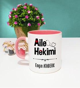 Aile Hekimi Tasarımlı Aile Hekimi Kupa Bardak Pembe