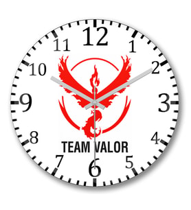 Team Valor Duvar Saati Bombeli Gercek Cam