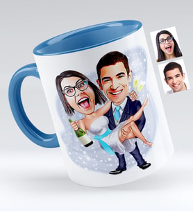 BK Gift Kişiye Özel Evleniyoruz Karikatür Kupa Bardak  4