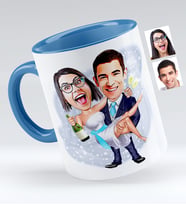 BK Gift Kişiye Özel Evleniyoruz Karikatür Kupa Bardak  4