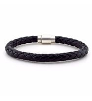 Solfera ÖRGÜLÜ SİYAH DERİ ERKEK BİLEKLİK BT050