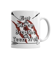 Teen Wolf Eat Sleep Breathe Kupa Bardak Porselen