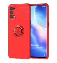 Microsonic Oppo Reno 5 Pro 5G Kılıf Kickstand Ring Holder Kırmızı