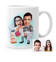 BK Gift Kişiye Özel Evleniyoruz Karikatür Beyaz Kupa Bardak  7