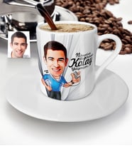 BK Gift Kişiye Özel Bay Antrenör Karikatür Türk Kahvesi Fincanı  1