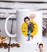 BK Gift Kişiye Özel Erkek PUBG Karikatürlü Beyaz Kupa Bardak-3