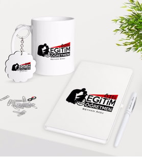 BK Gift Kişiye Özel Özel Eğitim Öğretmeni Kupa Anahtarlık Beyaz Defter Kalem Hediye Seti-1 (Model 1)