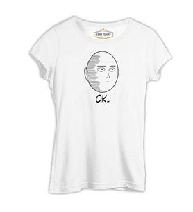 One Punch Man - Ok. Beyaz Kadın Tshirt