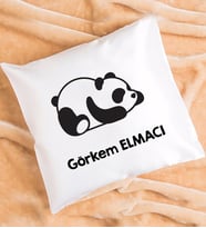 Uykucu Panda Tasarımlı Kişiye Özel Hediye Panda Yastık