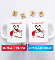 İkili Sevgiliye Sevgililer Günü Hediyesi 10 Kupa Bardak Beyaz