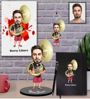 Kişiye Özel Korno Karikatürlü 5 li Hediye Seti Bay-1