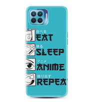 Kılıfland Huawei Oppo Reno 4 Lite Kılıf Silikon Resimli Kapak Eat Sleep Anime Stok 250