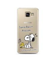Snoopy Tasarımlı Süper Şeffaf Silikon Telefon Kılıfı Samsung A3 (2017)