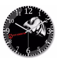 V For Vendetta V Duvar Saati Bombeli Gercek Cam