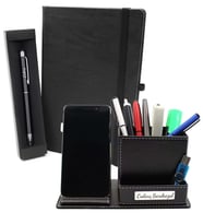 Kişiye Özel Defter & Kalem & Masaüstü Telefonlu Kalemlik Hediye Seti (Model 2)