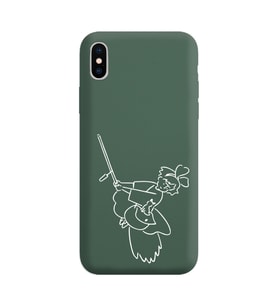 Iphone Xs Çizgi Tasarımlı Koyu Yeşil Lansman Telefon Kılıfı