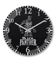 Black Panther2 Duvar Saati Bombeli Gercek Cam