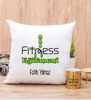 Fitness Eğitmeni Yastık ve Gold Kupa Bardak