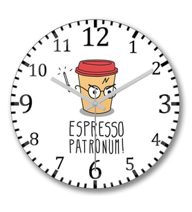 Ekspresso Patronum Duvar Saati Bombeli Gercek Cam