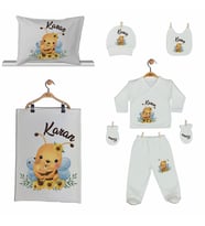 Pia Baby GL 2015 İsme Özel Arılı Yastık Battaniye Zıbın Set