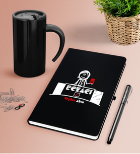BK Gift Kişiye Özel Eczacı Siyah Defter Kalem Termos Mug Seti-5 (Model 1)