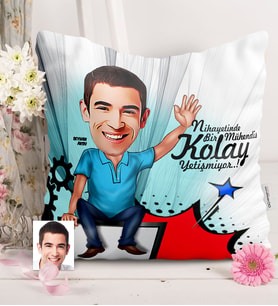 BK Gift Kişiye Özel Bay Bilgisayar Mühendisi Karikatürlü  Yastık  1