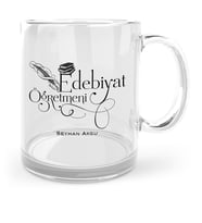 BK Gift Kişiye Özel Edebiyat Öğretmeni Cam Kupa Bardak