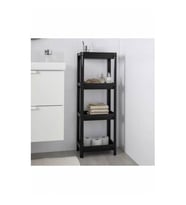 Siyah Vesken Mutfak Banyo Raf Ünitesi - Banyo Dolabı Havluluk 4 Katlı 23 x 100 Cm