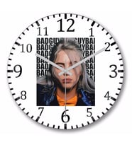 Billie  Eilish 0  Duvar Saati Bombeli Gercek Cam
