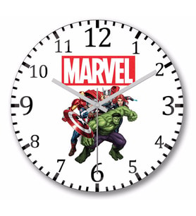 Marvel   Duvar   Saati Bombeli Gercek Cam